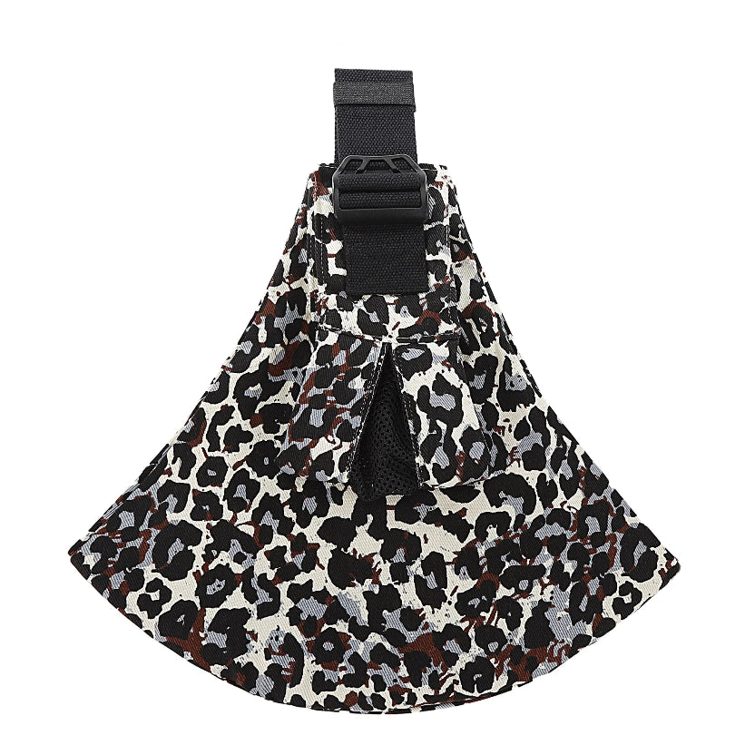 Adjustable buckle detail on baby carrier strap