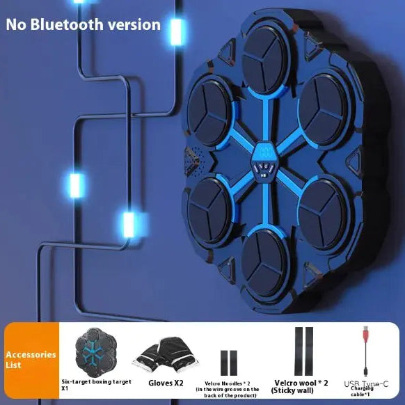 Interactive boxing punching bag with LED lights and sound system