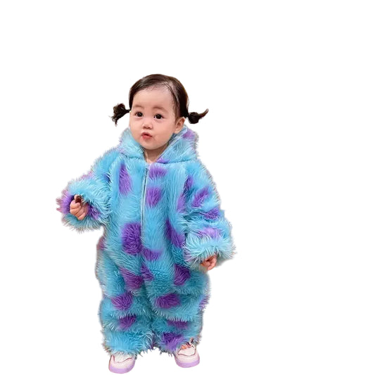Cute Animal Baby Jumpsuit With Hooded Zipper