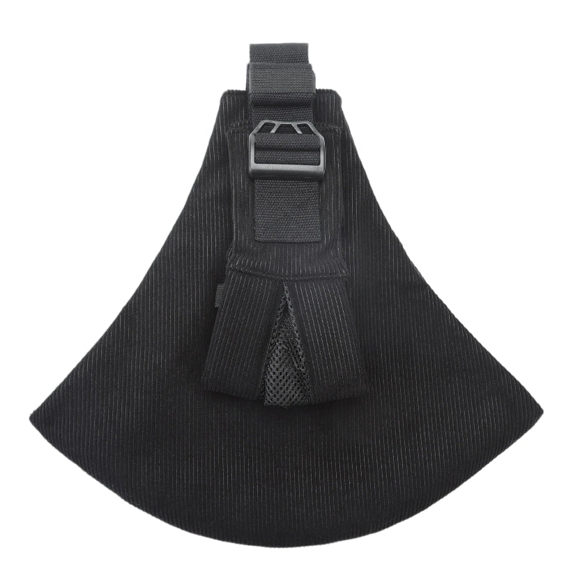 Parent carrying baby with portable shoulder strap