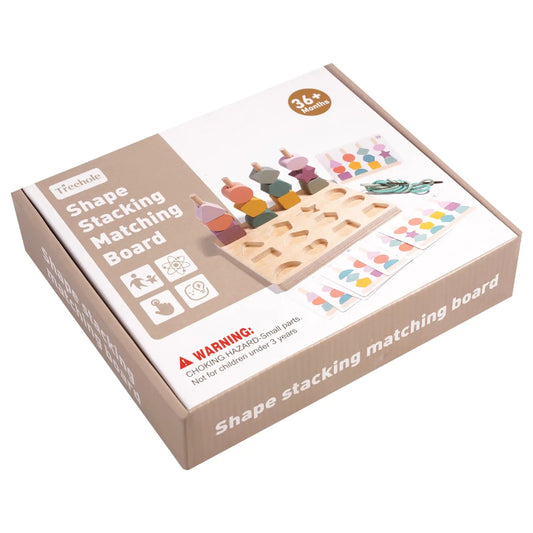 Wooden shape matching board educational toy for toddlers