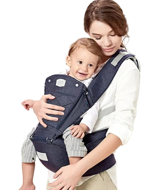 Baby Carrier with Bass Bear Hip Seat for Front Carry